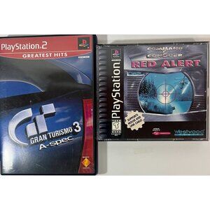 Gran Turismo 3 & Command & Conquer Red Alert PlayStation Games